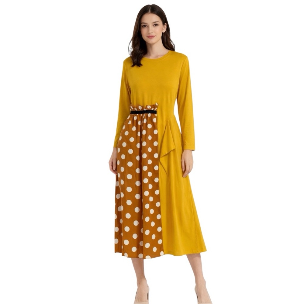 Polka Dot Flowing Dress The Eleny